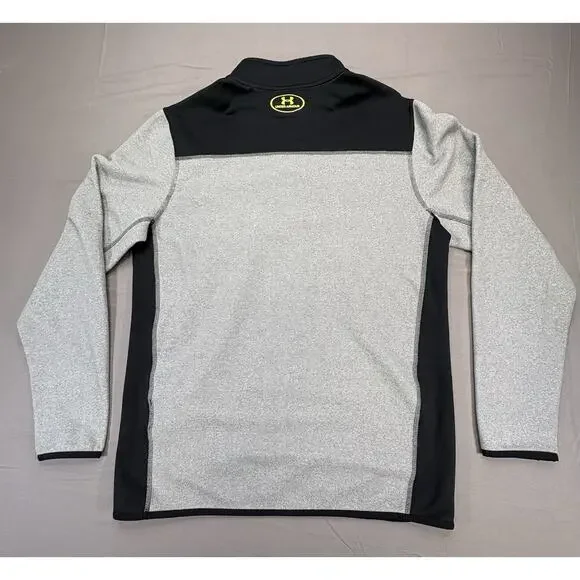Under Armour ColdGear Men’s SM Loose Fit Fleece 1/4 Zip Pullover Gray Black - Picture 2 of 10